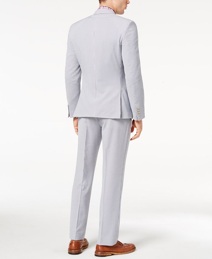 Nick Graham Men's Slim-Fit Stretch Blue/White Seersucker Suit - Macy's