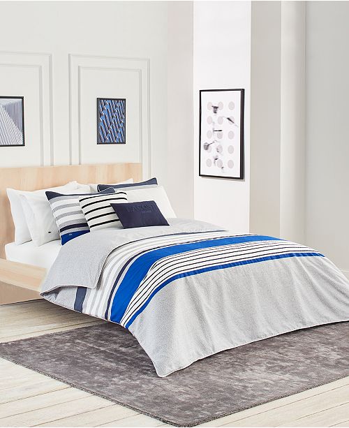 Lacoste Home Lacoste Auckland Blue King Duvet Cover Set Bedding