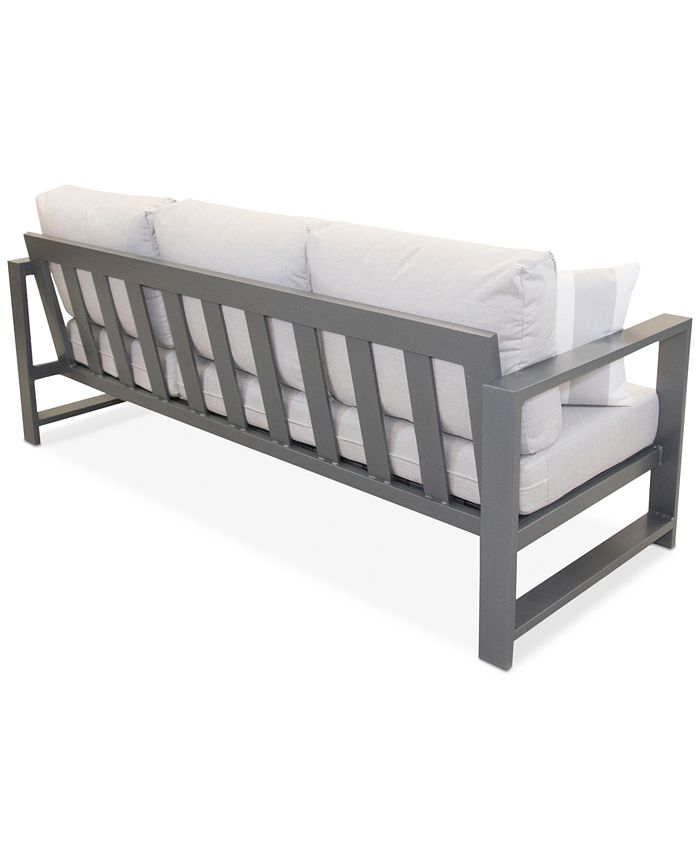 Furniture Aruba Grey Aluminum Outdoor Sofa with Sunbrella® Cushion