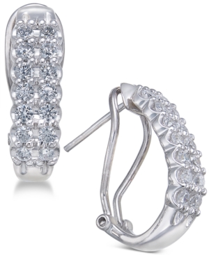 image of Diamond Hoop Earrings (1 ct. t.w.) in 10k White Gold & Yellow Gold