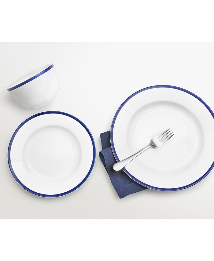 Martha Stewart Collection CLOSEOUT! Blue Rim 12Pc. Dinnerware Set