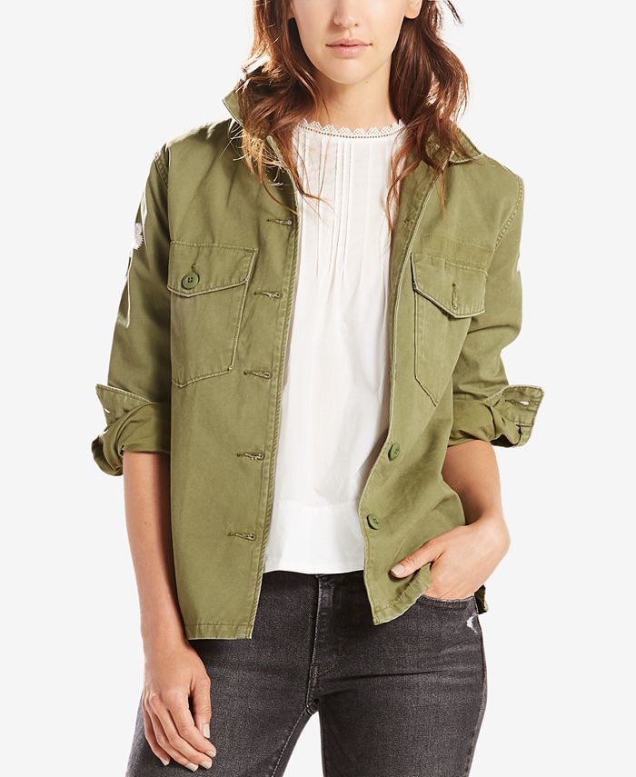 Levi's Levi’s® Cotton Army Embroidered Shirt Jacket - Macy's