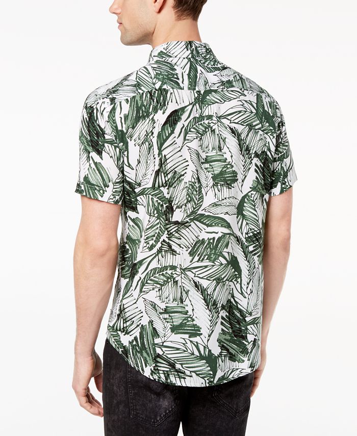 GUESS Men's Marker Palm-Print Shirt - Macy's