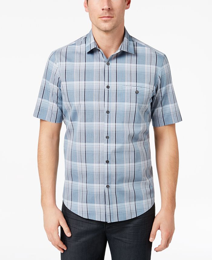 Alfani Men's Plaid Pocket Shirt, Created for Macy's & Reviews - Casual ...