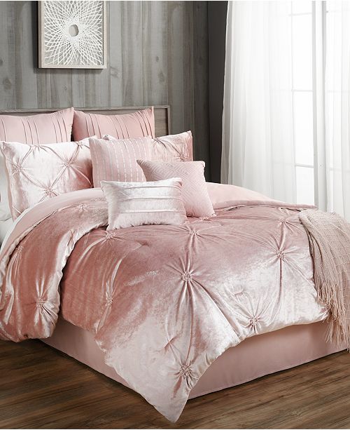 Hallmart Collectibles Sherrie 10-Pc. Velvet Queen Comforter Set - Bed