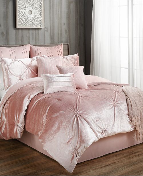 Hallmart Collectibles Sherrie 10 Pc Velvet Queen Comforter Set