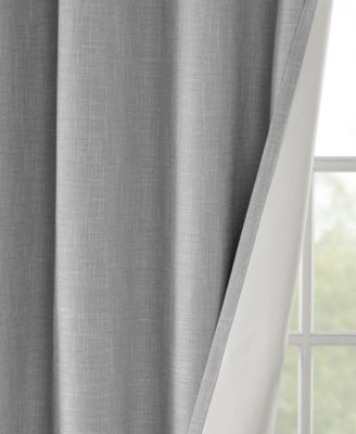 Maya Heathered Blackout Curtain 1 Panel for bedroom, Grommet top fit up to 1.25 inches rod Single Curtain Panel for Living Room, Width 50 length 54 inches, Pitch Black Ambiance navy 1 Window Panel