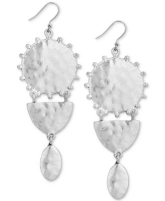 Lucky Brand - Silver-Tone Medallion Drop Earrings