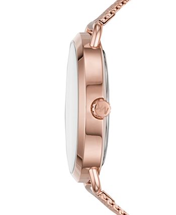 Michael Kors - Women's Portia Rose Gold-Tone Stainless Steel Mesh Bracelet Watch 37mm