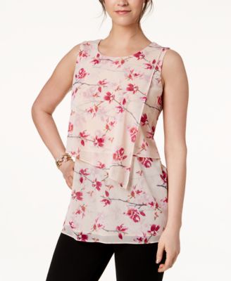 Alfani - Sleeveless Tiered Mesh Top