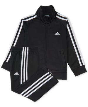 Shop Adidas Originals Baby Boys Three Stripe Track Suit, 2 Piece Set In Black