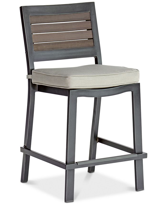 Furniture Marlough II Aluminum Outdoor Bar Stool with Sunbrella