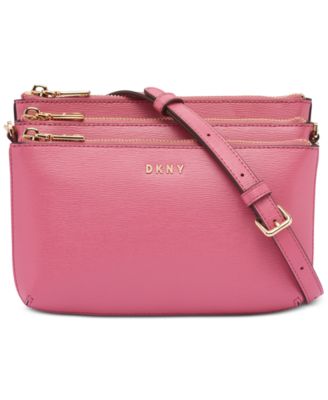 dkny triple zip crossbody