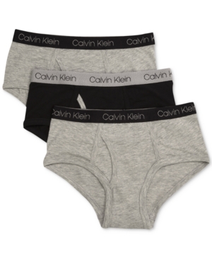 Shop Calvin Klein 3-pk. Cotton Briefs, Little Boys & Big Boys In Heather Grey