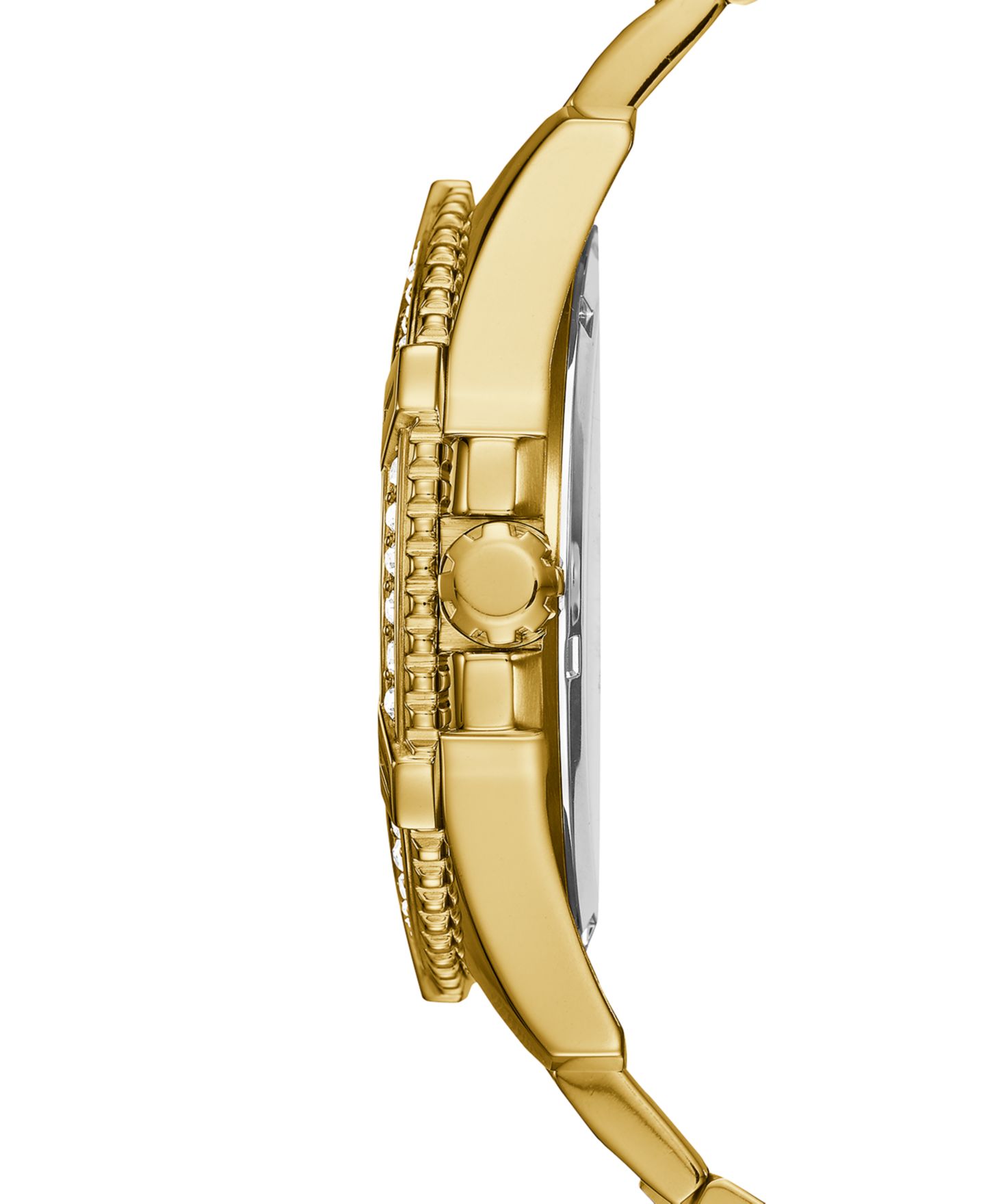 Мужские часы GUESS Crystal Gold-Tone Stainless Steel Bracelet Watch 46mm — фото 2