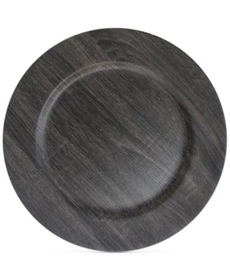 Jay Imports - Melamine Poplar Dark Gray Charger Plates, Set of 4