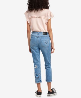 DKNY Embroidered Skinny Jeans