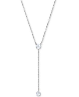 Swarovski Silver-tone Crystal Y Necklace - Macy's