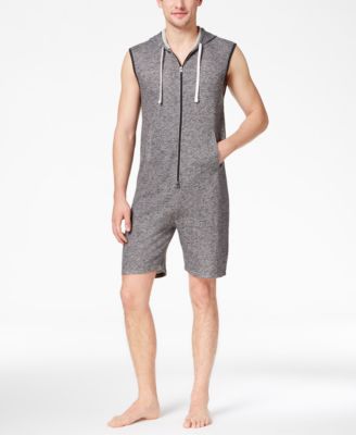 Bar III - Men's Zip Short Hooded Jumpsuit Pajamas