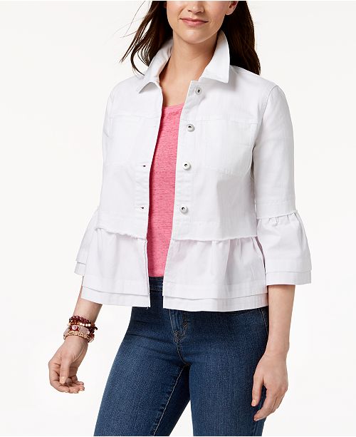 Style Co Ruffled Denim Jacket Created For Macy S Reviews