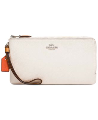 coach double zip wallet in colorblock