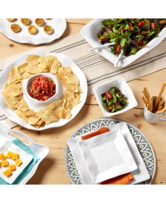 Ruffle Melamine Square Dip Bowls, Set of 4