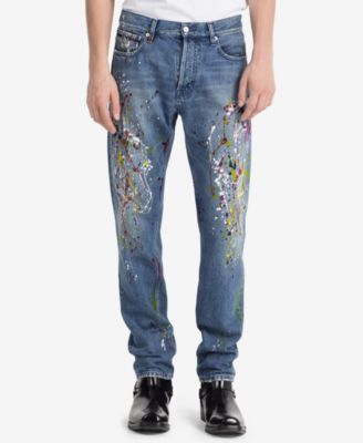 calvin klein paint splatter jeans