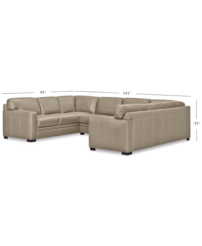 Furniture CLOSEOUT! Avenell 3Pc. Leather Pit Sectional with Sofa