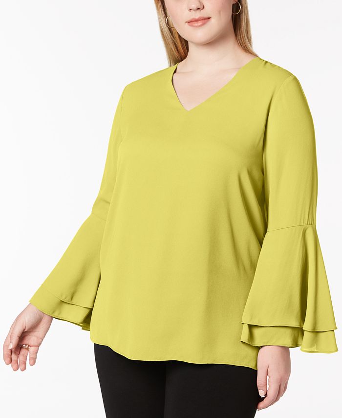 Alfani Plus Size Ruffled Blouse, Created for Macy's & Reviews - Tops ...