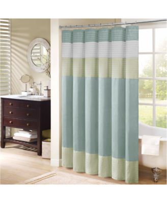 Amherst Faux Silk Pieced Pintuck Design Shower Curtain, 72" x 72"
