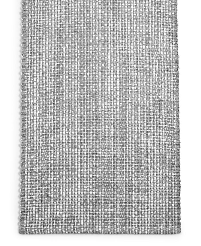 Martha Stewart Collection CLOSEOUT! 72" Gray Woven Cotton Table Runner, Created for Macy's Macy's