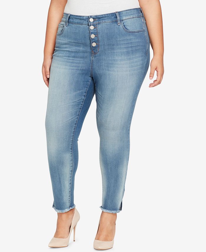 WILLIAM RAST Trendy Plus Size Button-Fly Skinny Jeans - Macy's