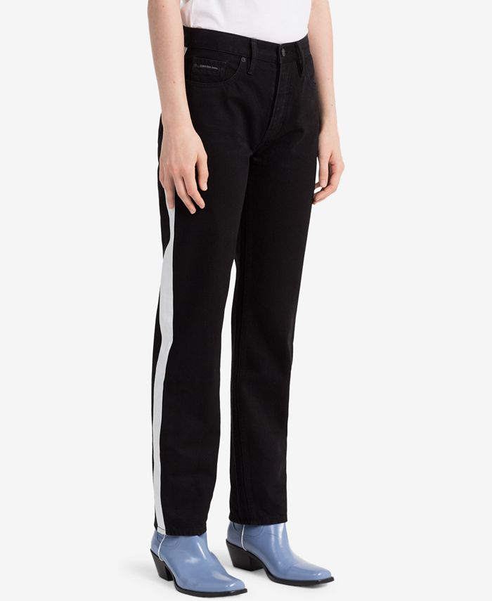 Calvin Klein Jeans Striped Black Straight Jeans - Macy's