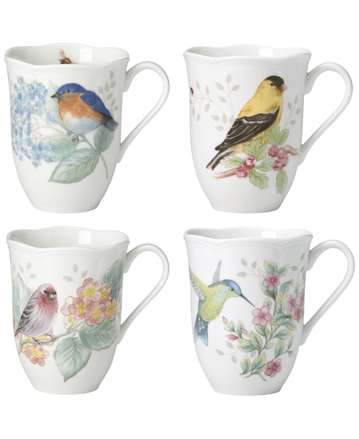 Beautiful set of Blue-Gray Lenox Butterfly Meadow mugs.
