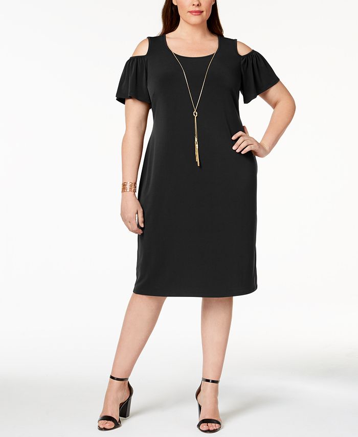 JM Collection Petite-Plus Size Cold-Shoulder Dress, Created for Macy's ...