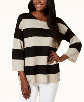 Eileen fisher striped linen top online