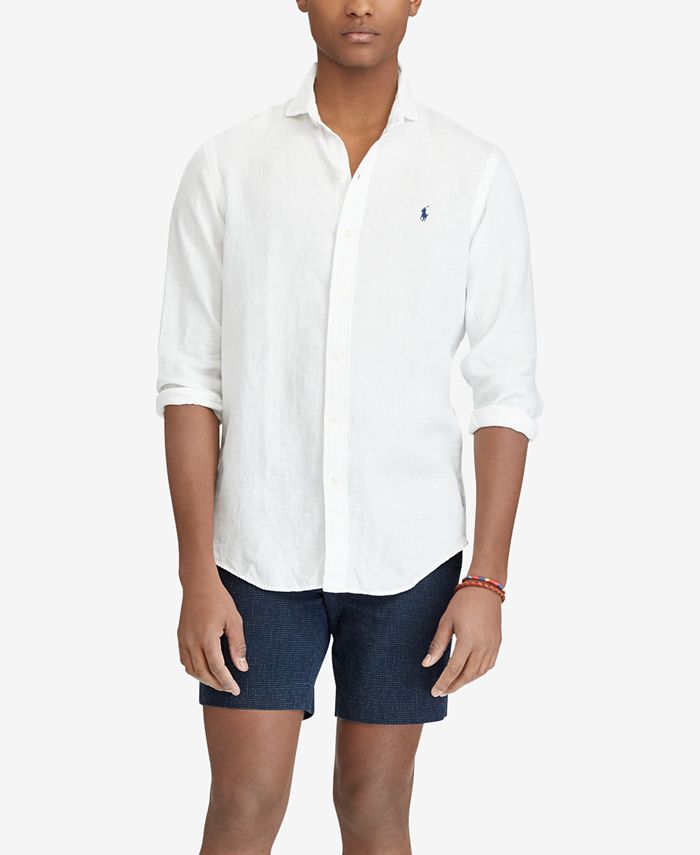 Polo Ralph Lauren Men's Big & Tall Classic Fit Linen Sport Shirt - Macy's