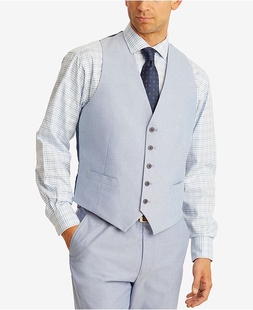 Tommy Hilfiger Men's Modern-Fit TH Flex Stretch Blue Chambray Suit ...