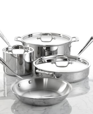 All-Clad D3 Stainless Steel Cookware Set, Created For Macy's, 7 Piece ...