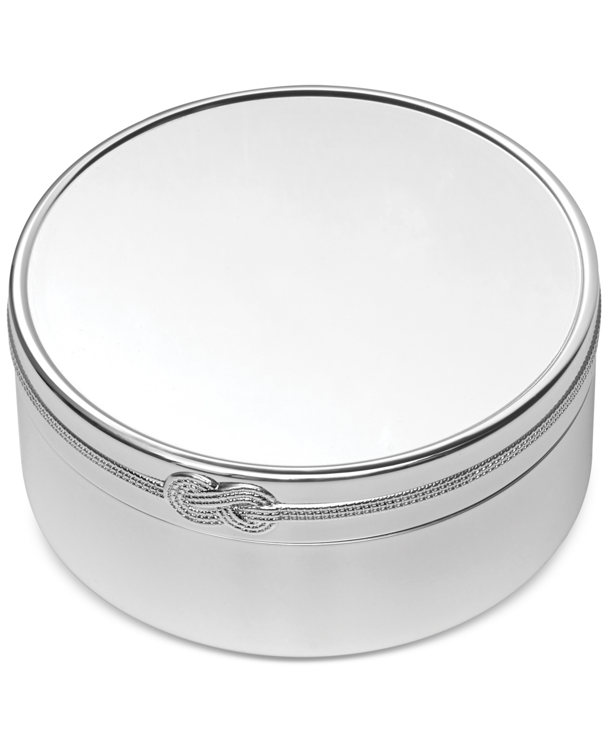 Infinity Large Round Keepsake Box - Silver