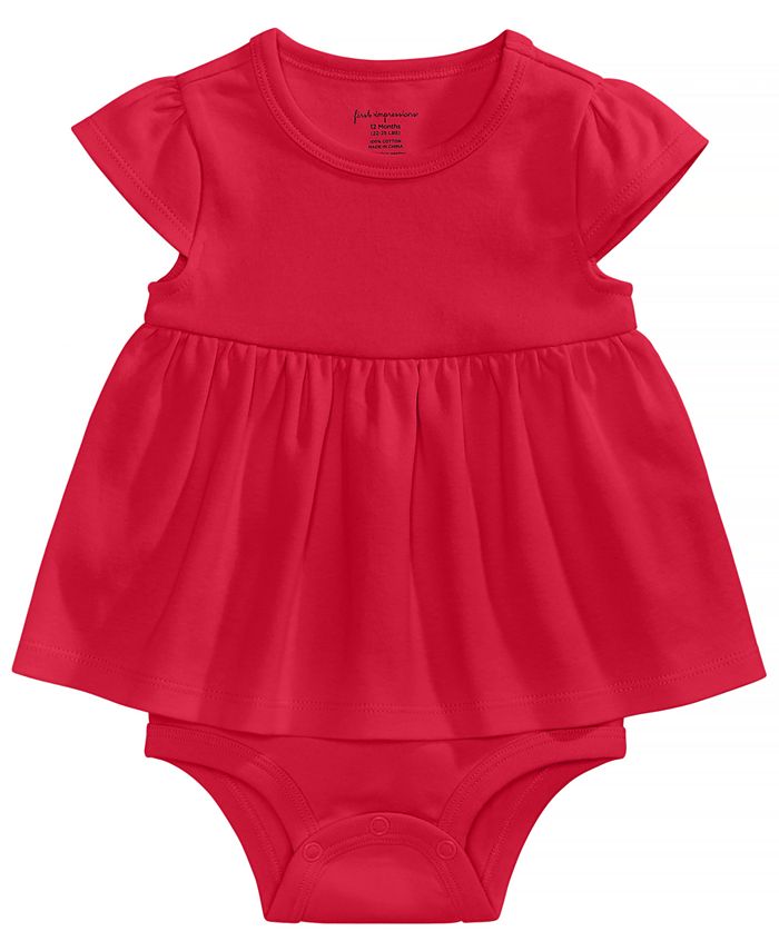 First Impressions Cotton Bodysuit Dress, Baby Girls, Created for Macy's
