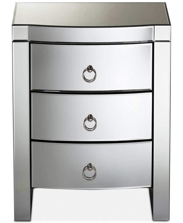 Furniture Florence Mirrored Nightstand, Quick Ship Macy's