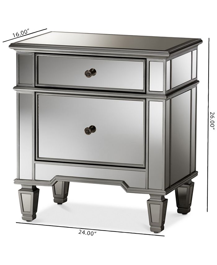 Furniture Sussie Mirrored Nightstand Macy's