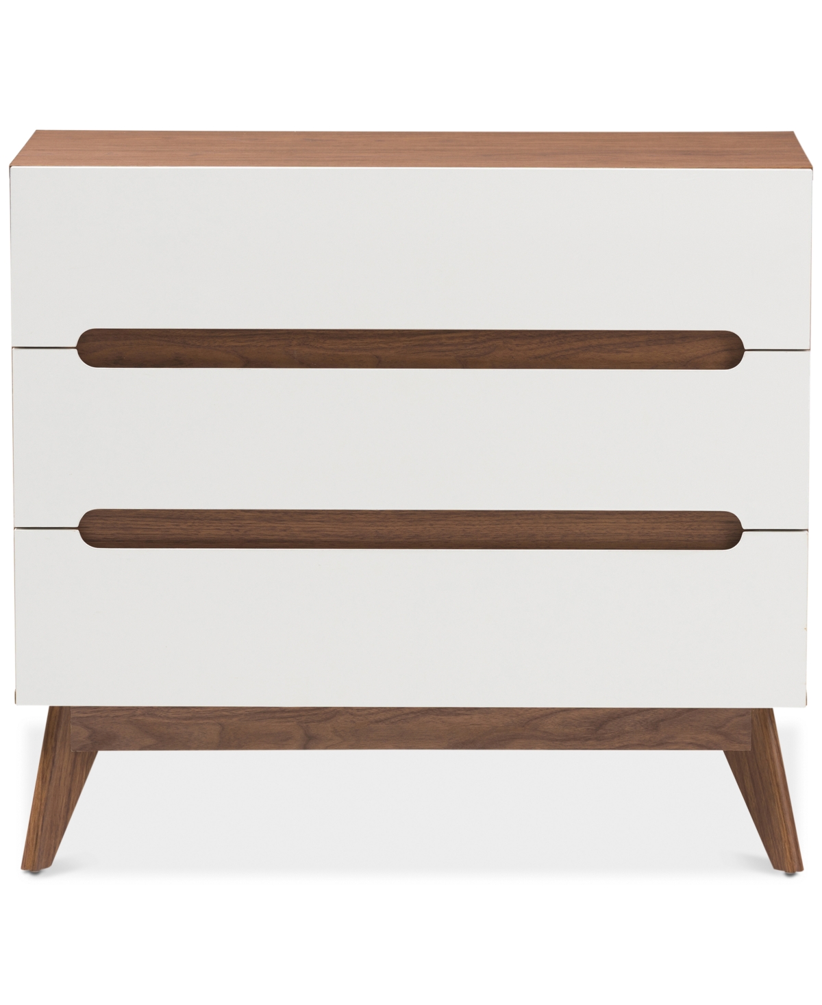 Macy's Calypso 3-drawer Chest In White,walnut