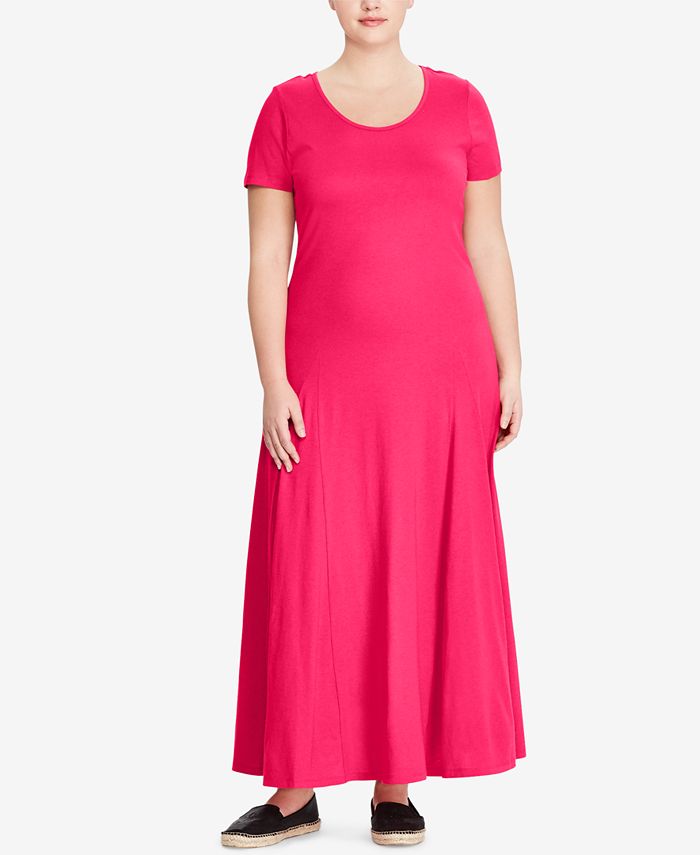 Lauren Ralph Lauren Plus Size Fit Flare Maxi Dress Macy s
