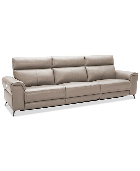 Furniture CLOSEOUT! Raymere 3Pc. Leather Sectional Sofa With 3 Power