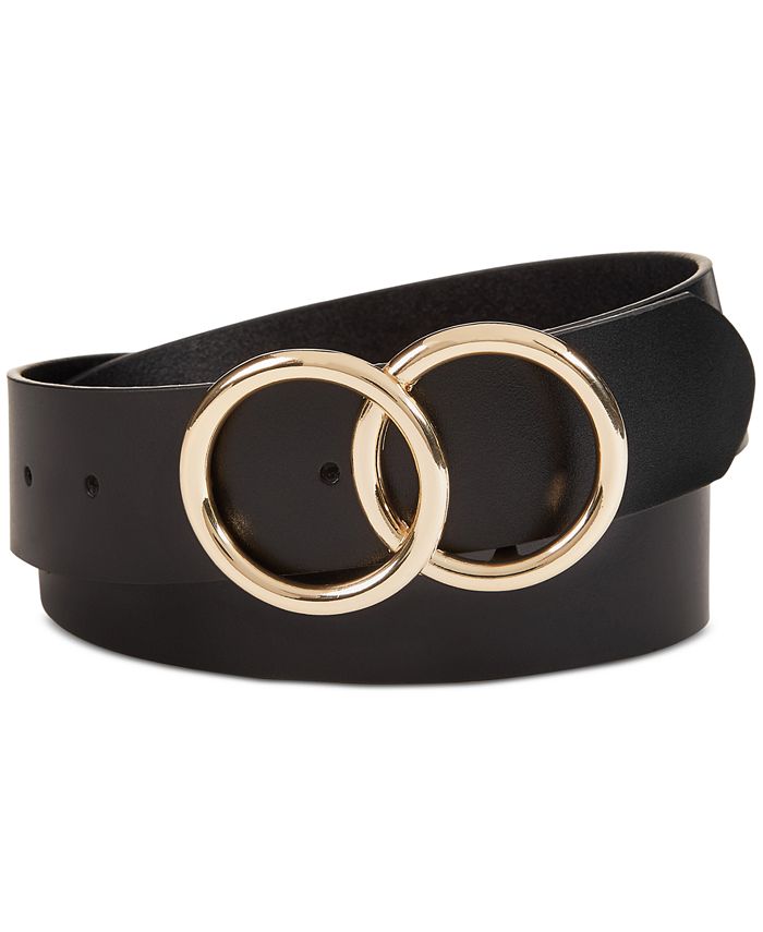 BKE Reversible Double Circle Belt - Women's Belts in Gold Taupe Black