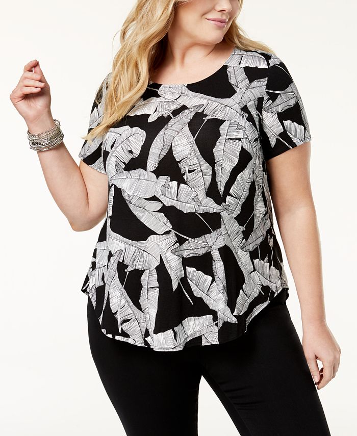 Alfani Plus Size Printed T-Shirt, Created for Macy's - Macy's
