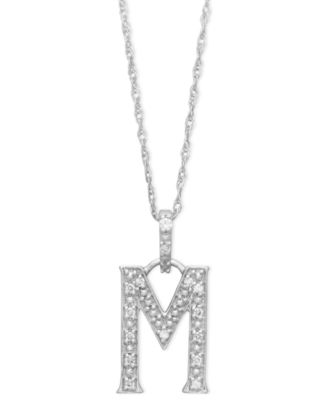 Macy's 14k White Gold Necklace, Diamond 