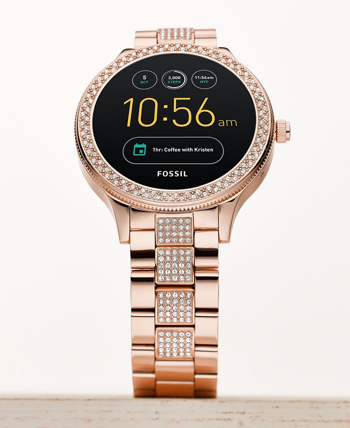 Fossil Q Women's Venture Gen 3 Rose Gold-Tone Stainless Steel Touchscreen Smart Watch 42mm